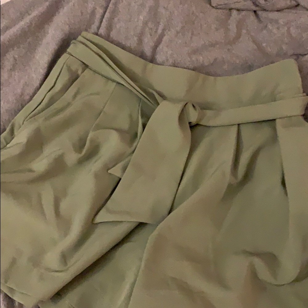 Green dress shorts.